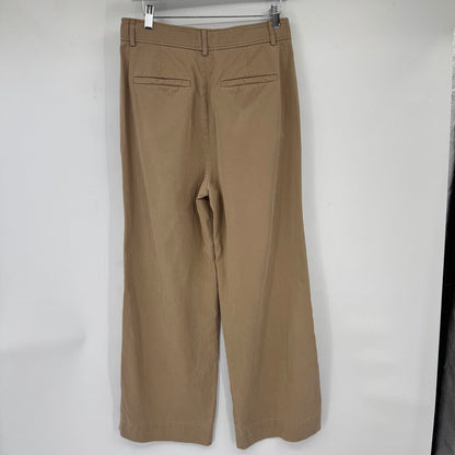 women Everlane High Rise Pleated Troussers Khaki Pants 8S