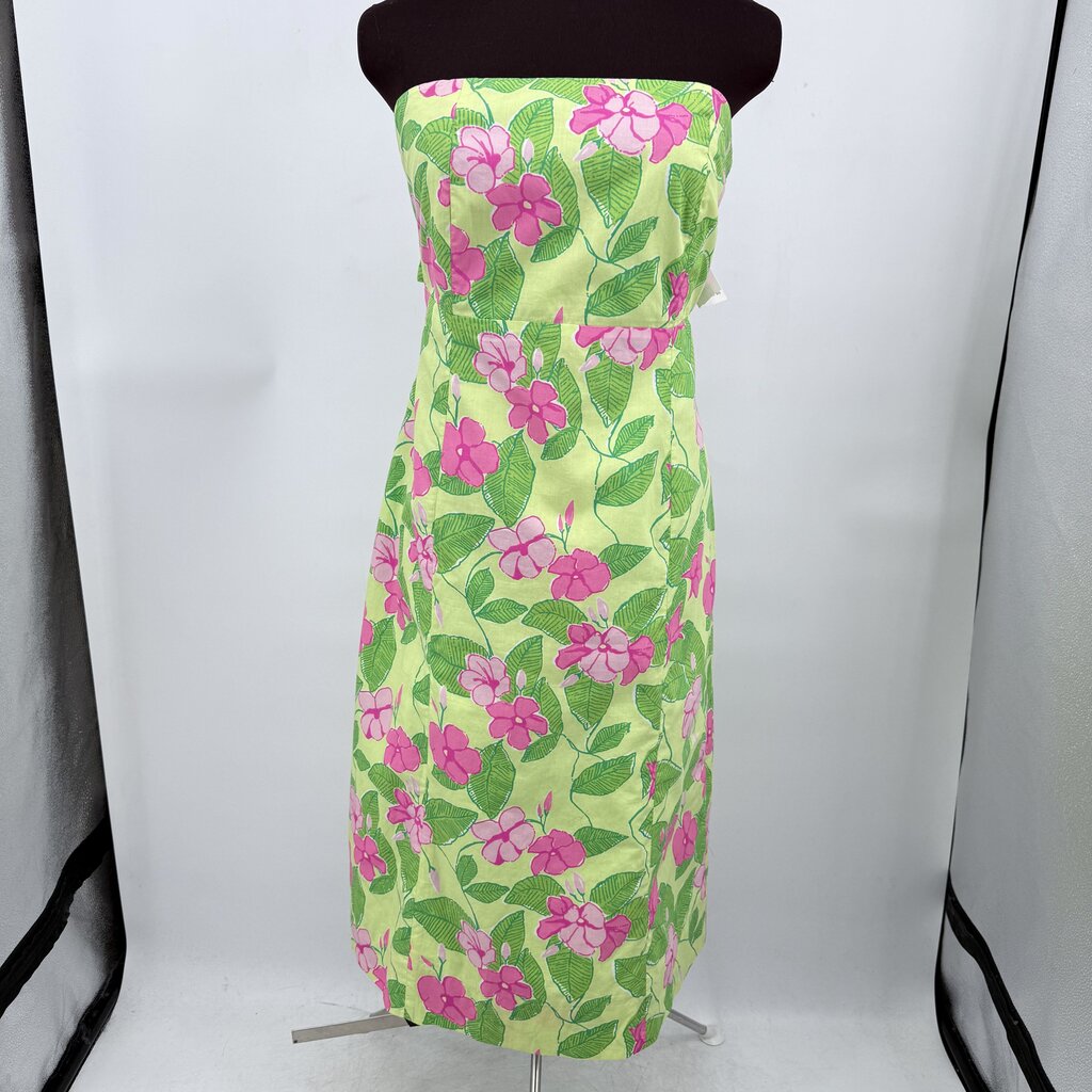 women Lilly Pulitzer Sabrina Tube Top Green Pink Dress 6