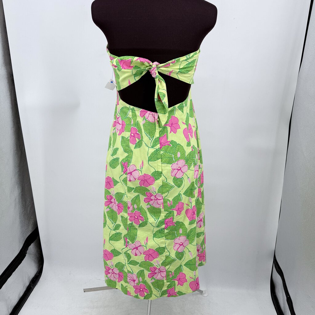 women Lilly Pulitzer Sabrina Tube Top Green Pink Dress 6