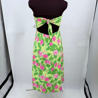 women Lilly Pulitzer Sabrina Tube Top Green Pink Dress 6