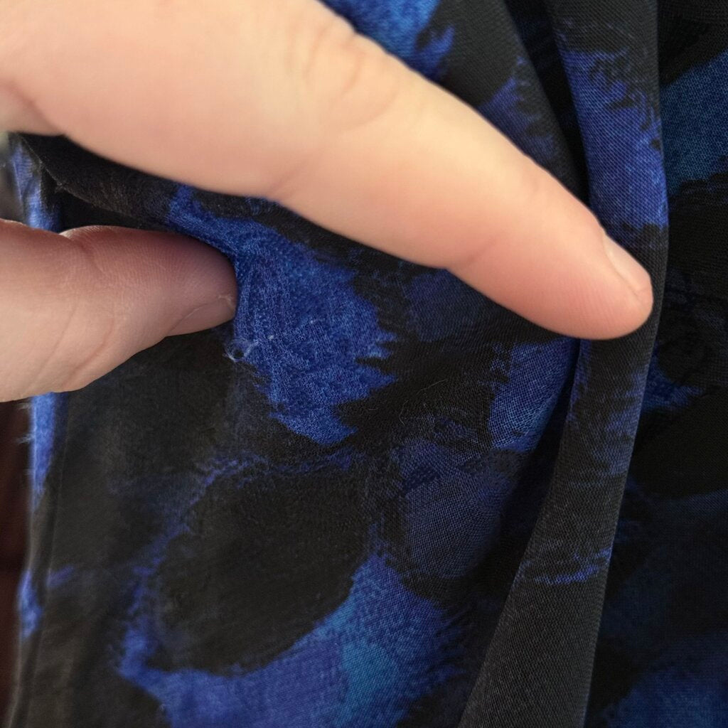 women Tahari High Neck Maxi Gown Black Blue Dress 6