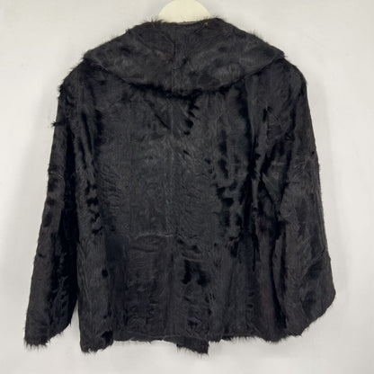women Irwin Stern Vintage Sheared Beaver Fur Black Coat M