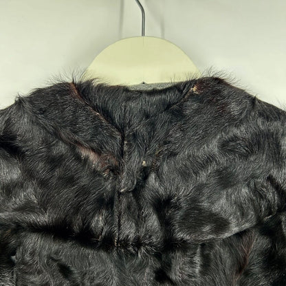 women Irwin Stern Vintage Sheared Beaver Fur Black Coat M