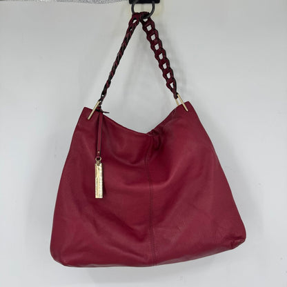 women Vince Camuto Leather Shoulder Bag Cranberry Red Purse 17" x 13"x4"