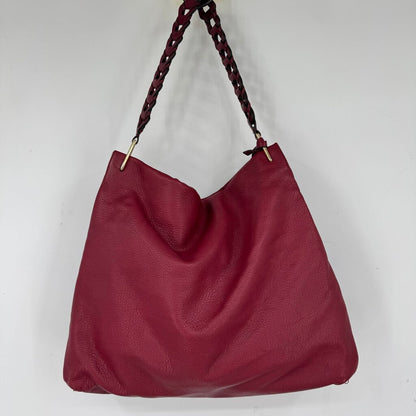 women Vince Camuto Leather Shoulder Bag Cranberry Red Purse 17" x 13"x4"