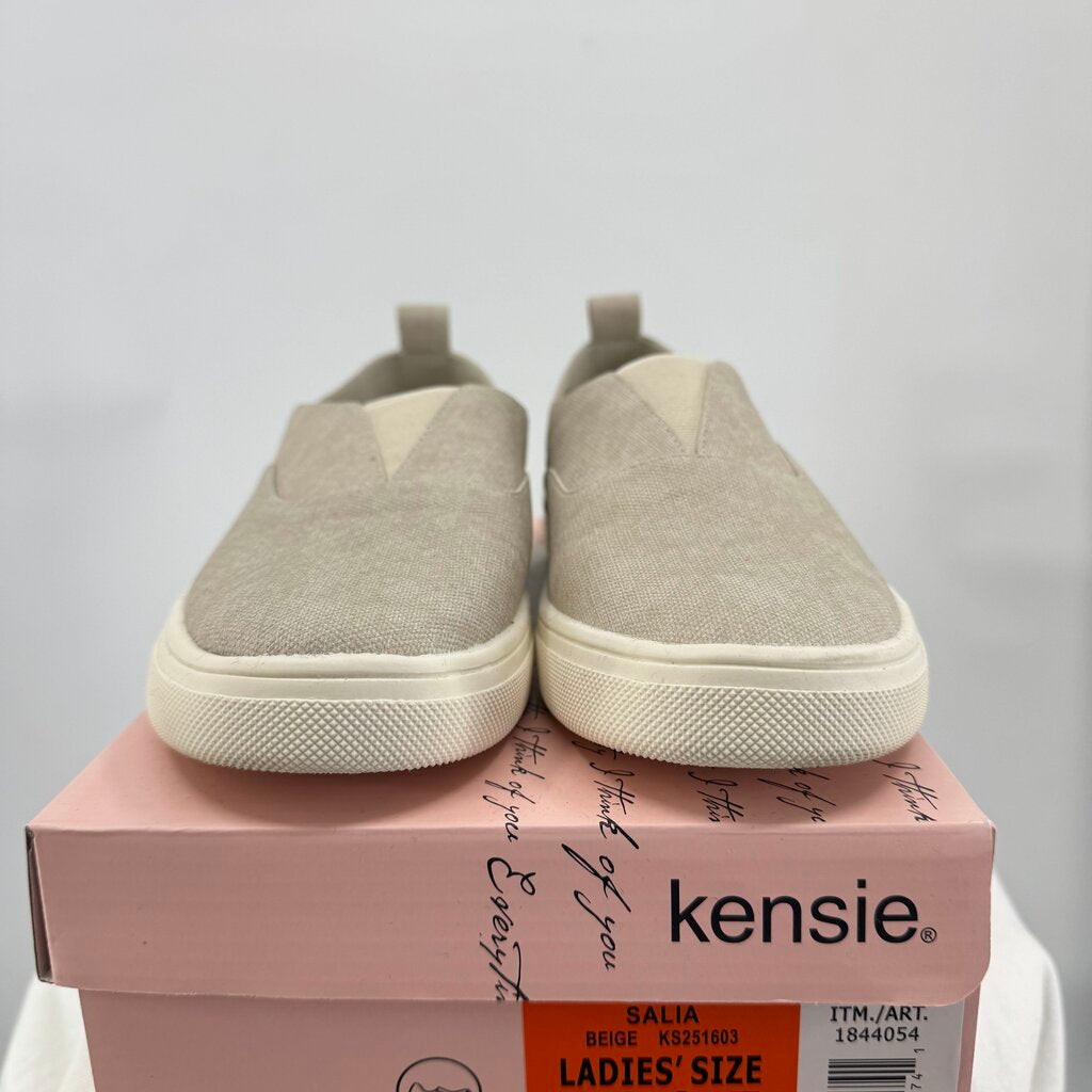 women Kensie NWT Salia Canvas Sneaker Beige Shoes 8.8