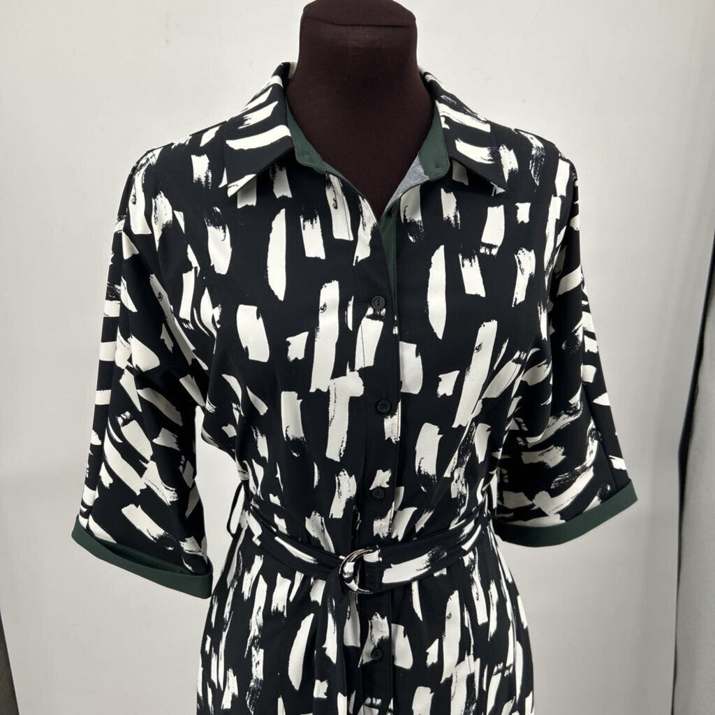 women Lysse NWT Rubia Abstract Print Black and White Dress M