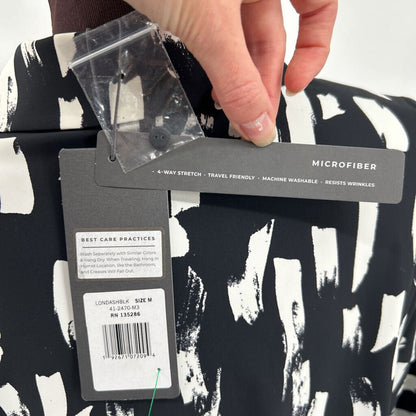 women Lysse NWT Rubia Abstract Print Black and White Dress M