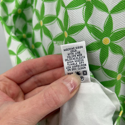 women Lilly Pulitzer Strapless Floral Green and White Dress 8