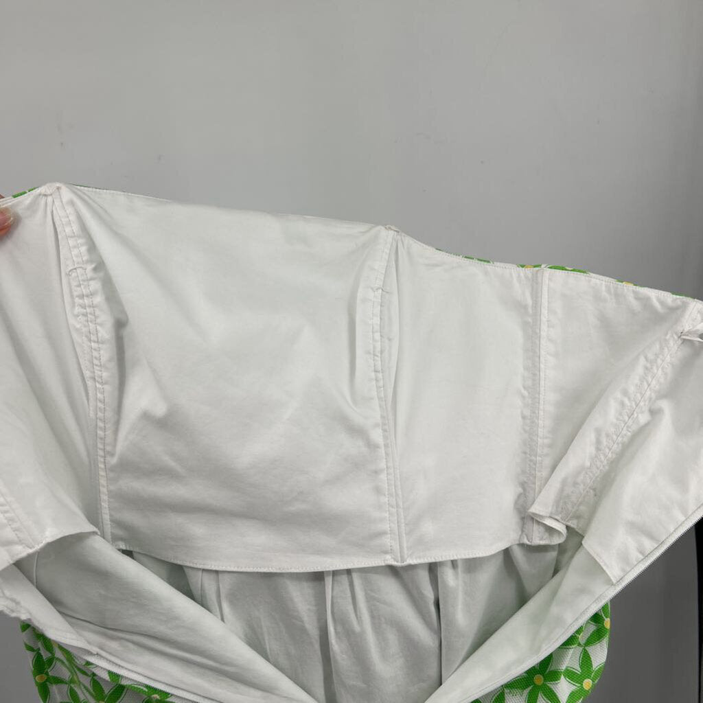 women Lilly Pulitzer Strapless Floral Green and White Dress 8