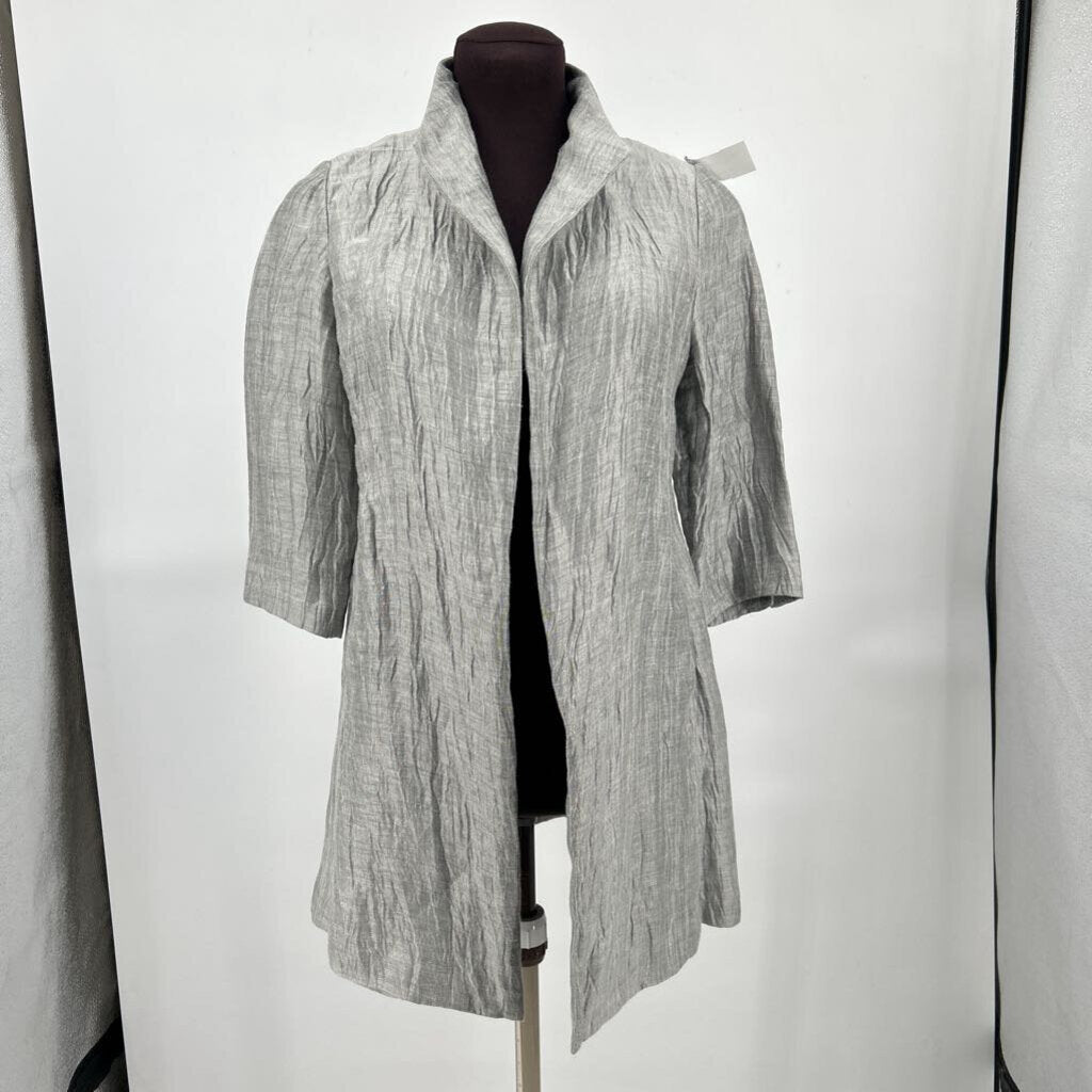 women Eileen Fisher Linen Blend Gray Jacket XS