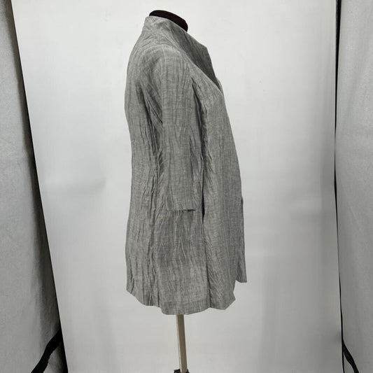 women Eileen Fisher Linen Blend Gray Jacket XS