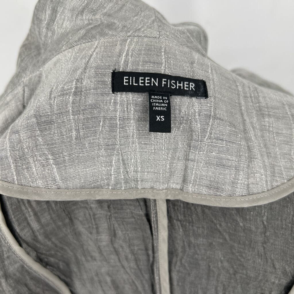 women Eileen Fisher Linen Blend Gray Jacket XS