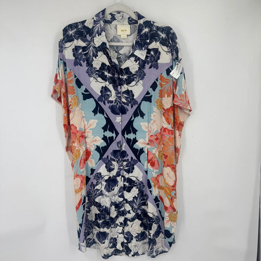 women Maeve - Anthro Floral Shirt Dress Multi Dress S