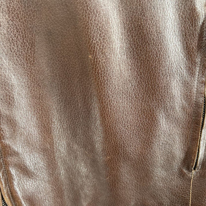 men Armani Collezioni Leather Brown Jacket IT40/US32/XS