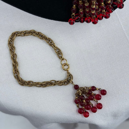 Miriam Haskell Matching Tassel Necklace & Bracelet Jewelry