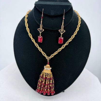 Miriam Haskell Matching Tassel Necklace & Bracelet Jewelry