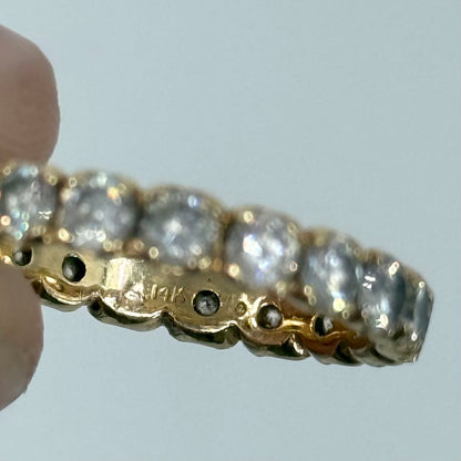 14K Gold & White Sapphire Infinity Band Ring Jewelry