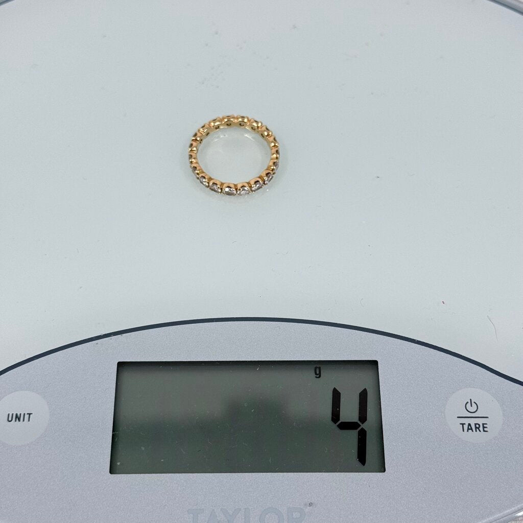 14K Gold & White Sapphire Infinity Band Ring Jewelry