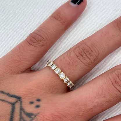 14K Gold & White Sapphire Infinity Band Ring Jewelry