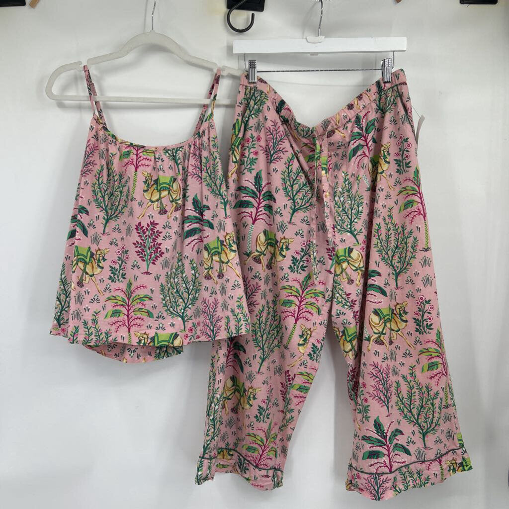 women Printfresh Camel's Courtyard Cami and Cropped Pant PJ Set Rose Intimates/Sleepwear XL