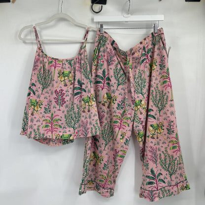 women Printfresh Camel's Courtyard Cami and Cropped Pant PJ Set Rose Intimates/Sleepwear XL