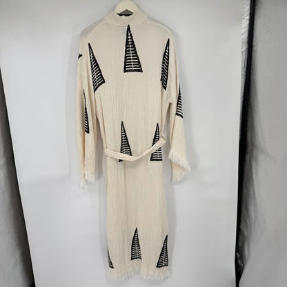 unisex Turkish Cotton Kimono Robe Cream Black Intimates/Sleepwear OS
