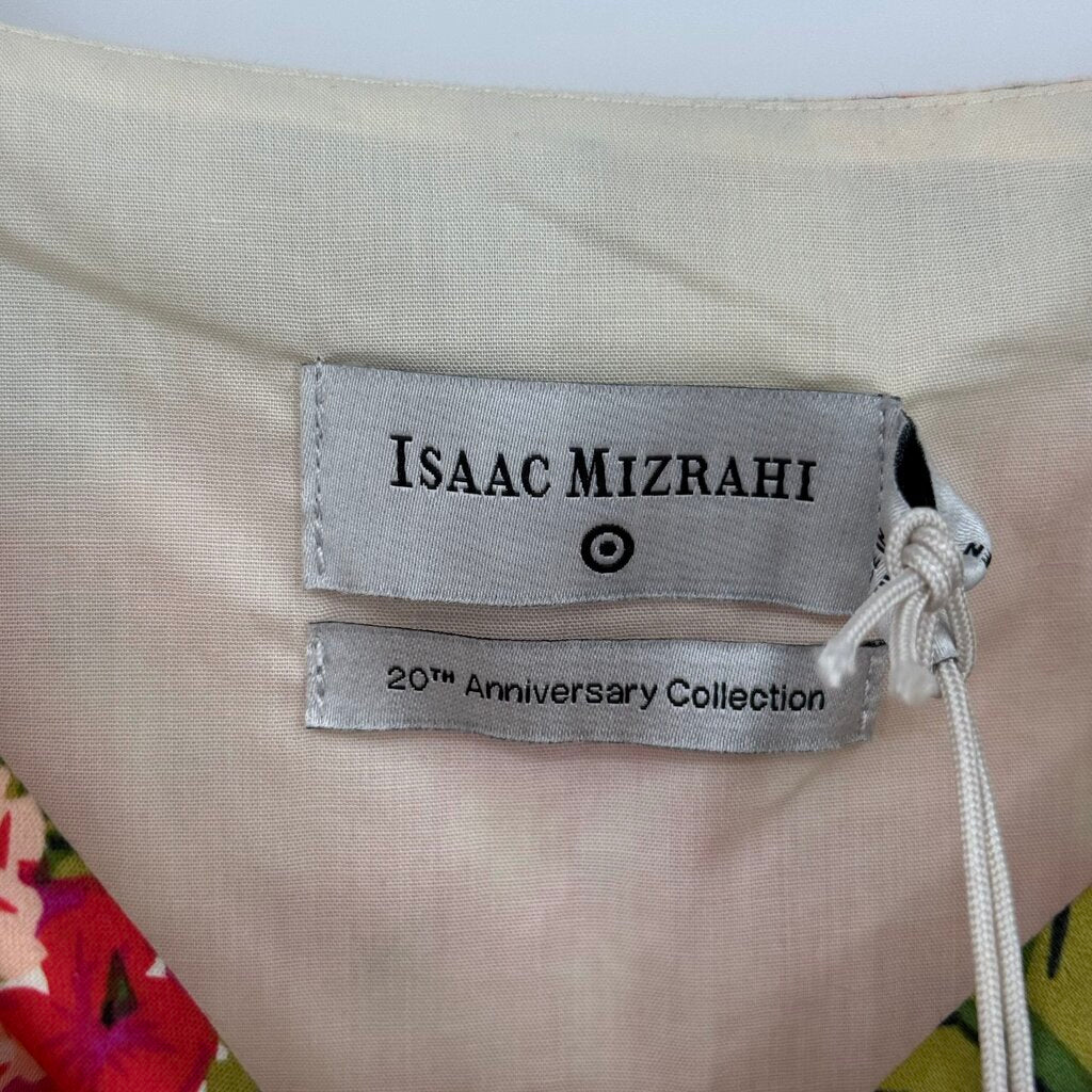 women Isaac Mizrahi - Target NWT 20th Anniversary Floral Pleated Cream Orange Red Multi Dress M