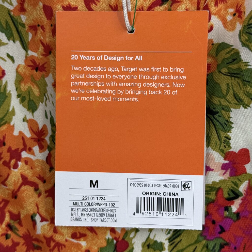women Isaac Mizrahi - Target NWT 20th Anniversary Floral Pleated Cream Orange Red Multi Dress M