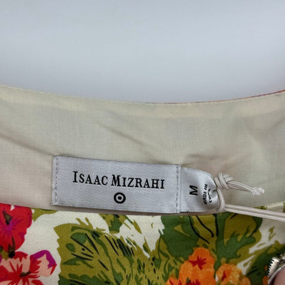 women Isaac Mizrahi - Target NWT 20th Anniversary Floral Pleated Cream Orange Red Multi Dress M