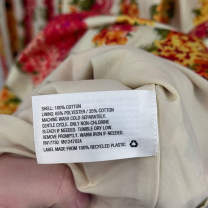 women Isaac Mizrahi - Target NWT 20th Anniversary Floral Pleated Cream Orange Red Multi Dress M