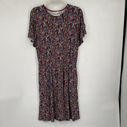 women Boden Paisley Print Jersey Blue Purple Multi Dress 10