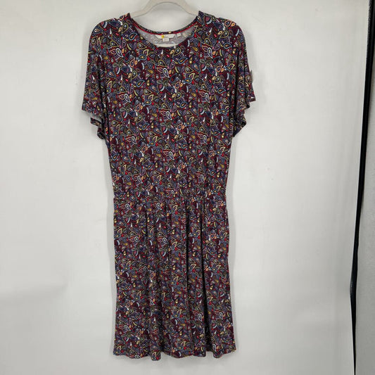 women Boden Paisley Print Jersey Blue Purple Multi Dress 10