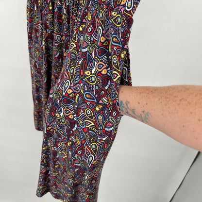 women Boden Paisley Print Jersey Blue Purple Multi Dress 10