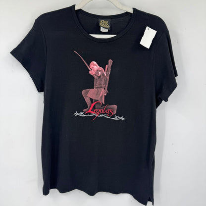 women Lord of the Rings 2003 Legolas Promo Baby Tee Black Multi Vintage 2X