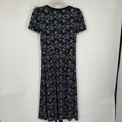 women Boden Lucinda Jersey Midi Black Summer Chintz Dress 2P