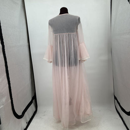 women Miss Elaine Sheer Dressing Gown Pink Vintage