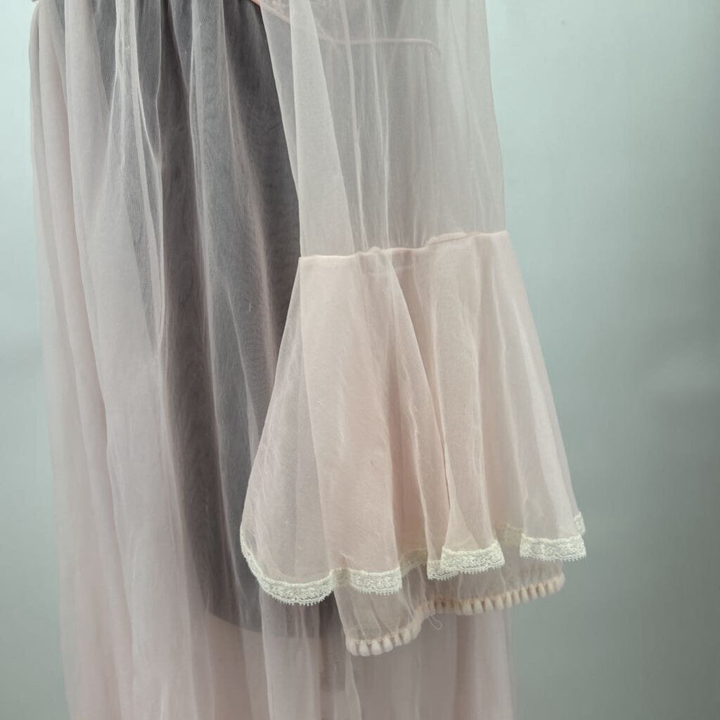 women Miss Elaine Sheer Dressing Gown Pink Vintage