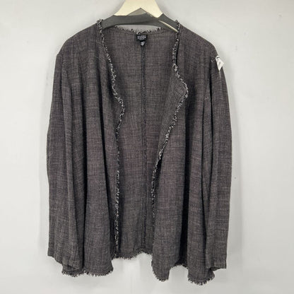 women Eileen Fisher Fringe Edge Gray Jacket 2X