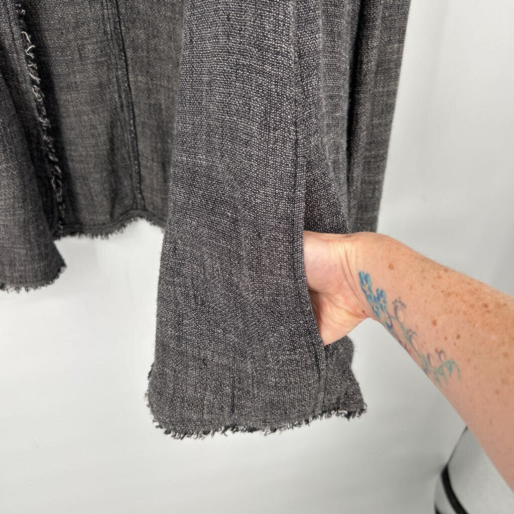 women Eileen Fisher Fringe Edge Gray Jacket 2X
