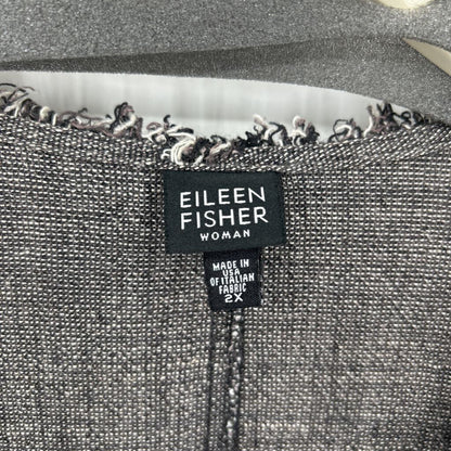 women Eileen Fisher Fringe Edge Gray Jacket 2X