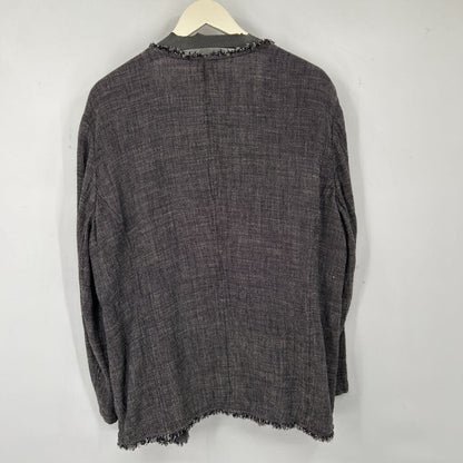 women Eileen Fisher Fringe Edge Gray Jacket 2X