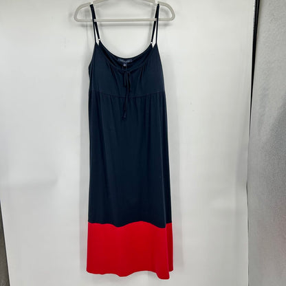 women Tommy Hilfiger NWT Colorblock Midi Navy Blue Red Dress XL