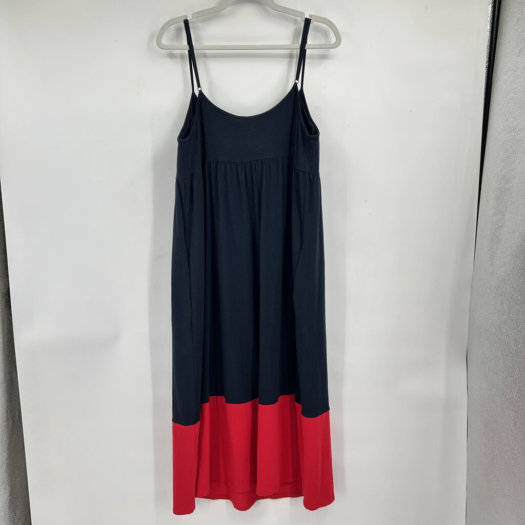 women Tommy Hilfiger NWT Colorblock Midi Navy Blue Red Dress XL