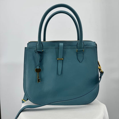 women Fossil NWOT Ryder Satchel Turquoise Purse 10" x 12" x 5"