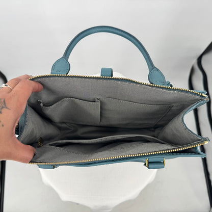 women Fossil NWOT Ryder Satchel Turquoise Purse 10" x 12" x 5"