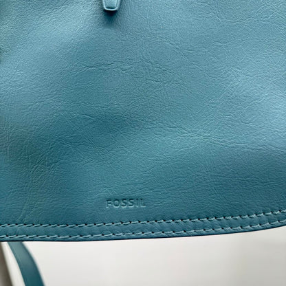 women Fossil NWOT Ryder Satchel Turquoise Purse 10" x 12" x 5"