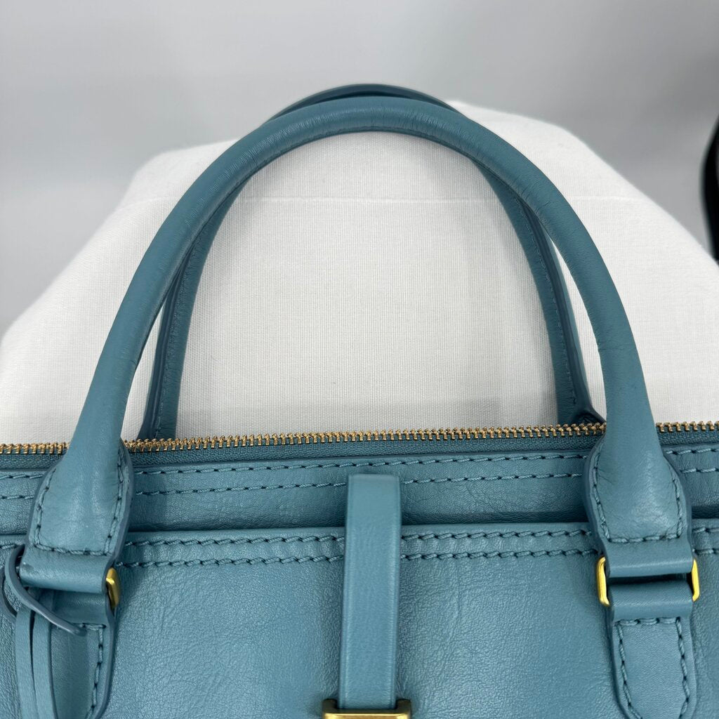 women Fossil NWOT Ryder Satchel Turquoise Purse 10" x 12" x 5"