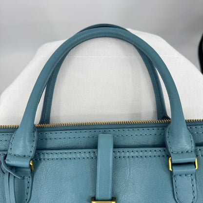 women Fossil NWOT Ryder Satchel Turquoise Purse 10" x 12" x 5"