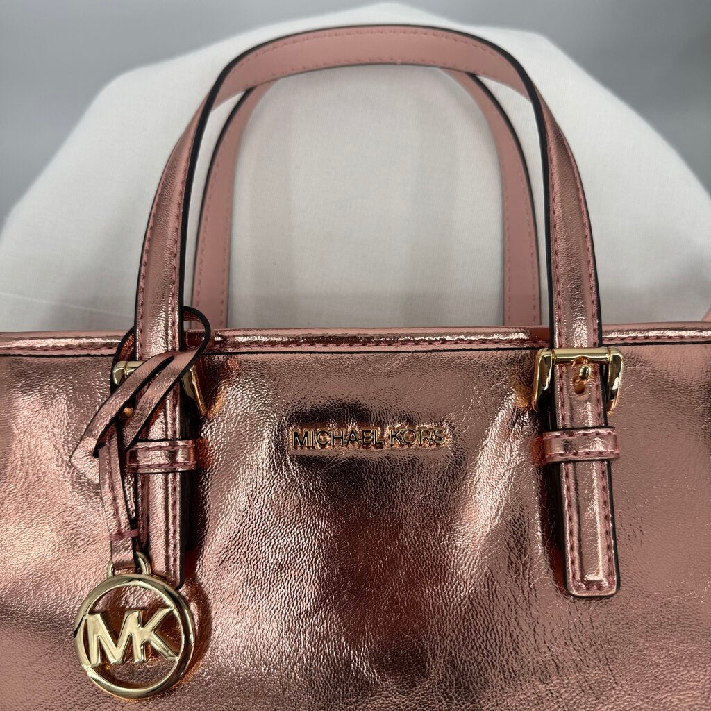 women Michael Kors NWT Jet Set XS Caryall Tote Primrose Metallic Purse 10.5" x 8" x 4"